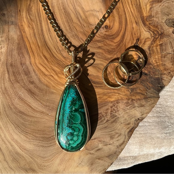 Azurite and malachite Necklace pendant - Picture 8 of 13